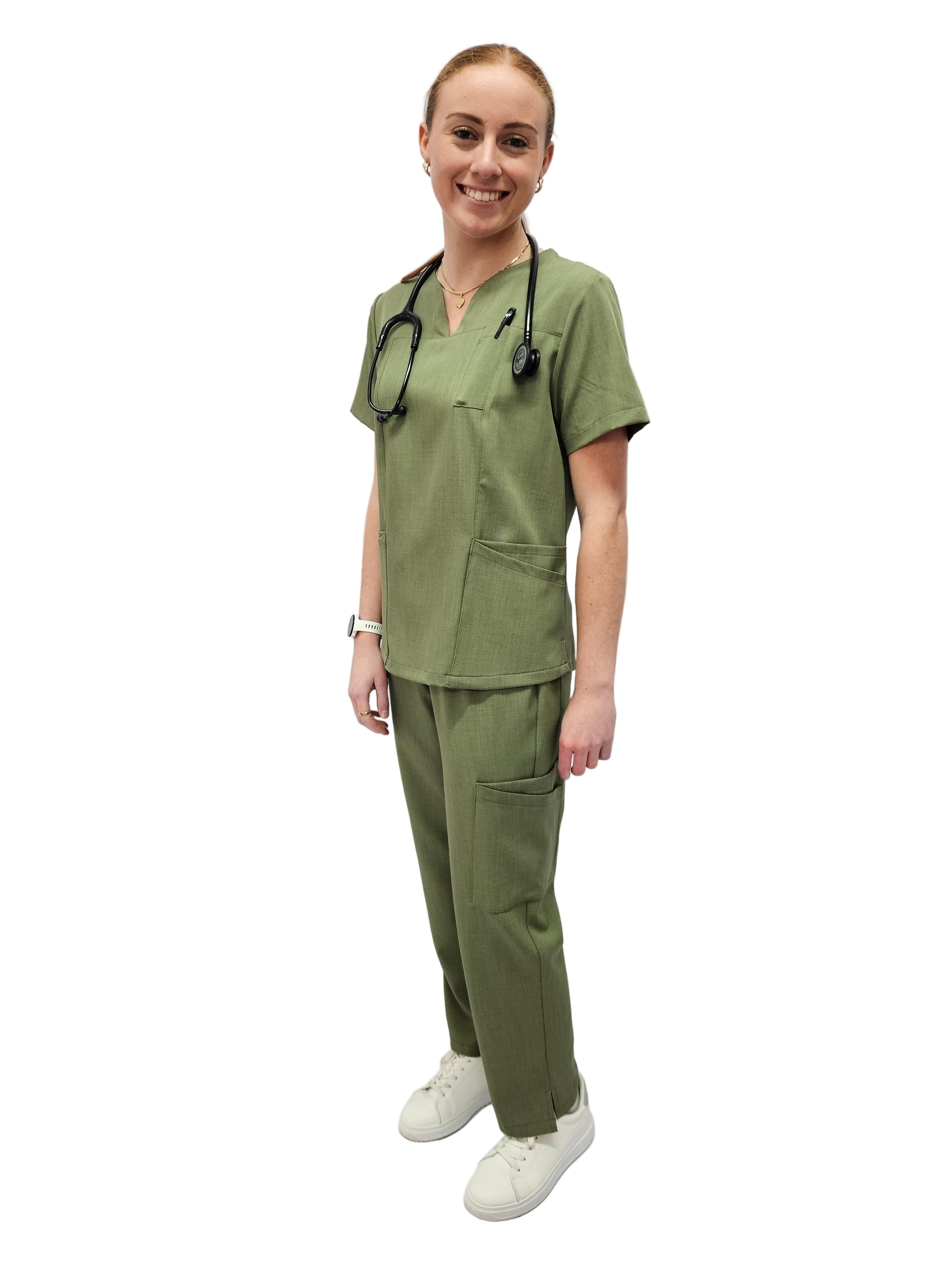 Scrub Top Ladies Olive