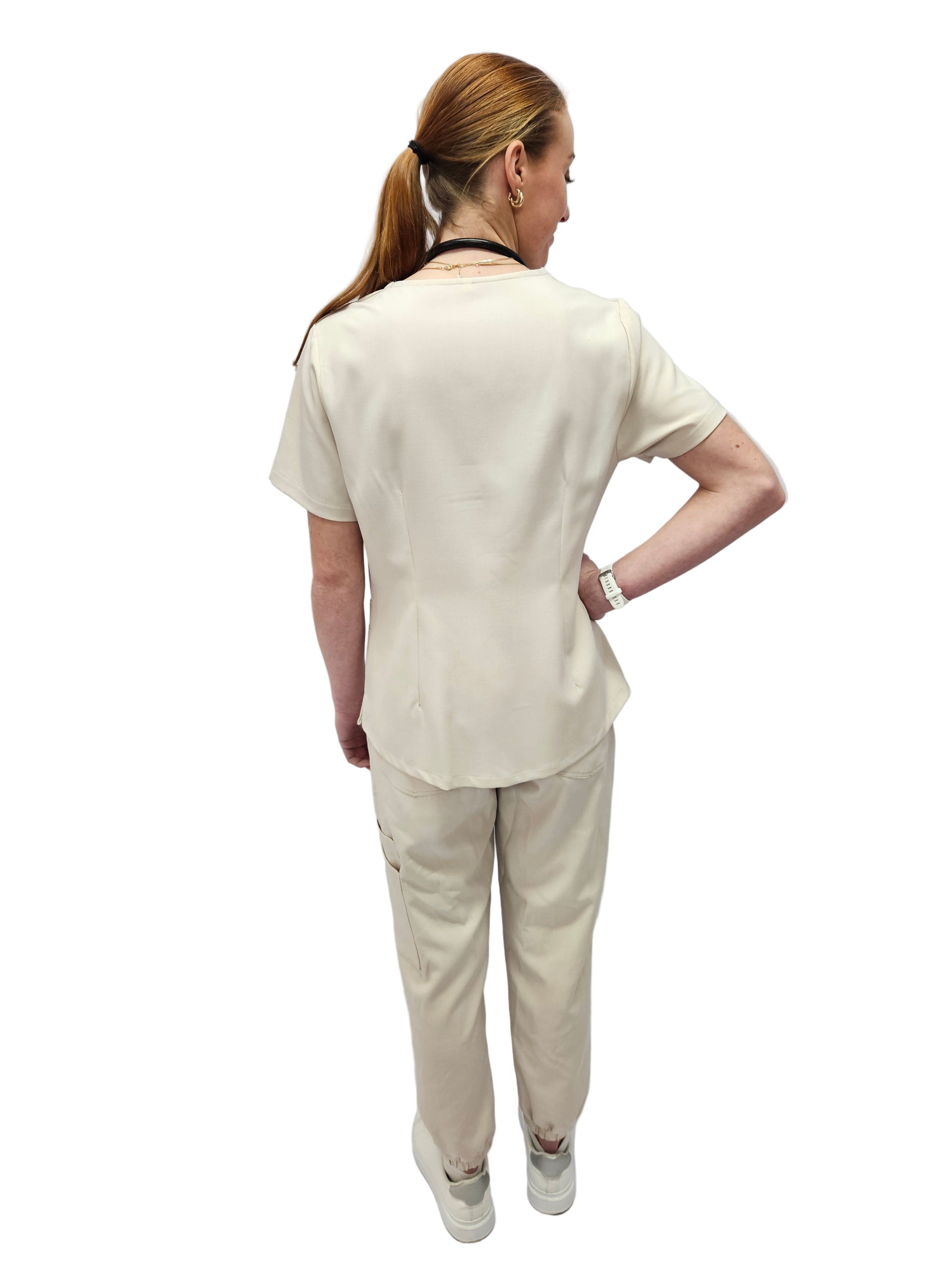 Scrub Top Ladies Oatmeal