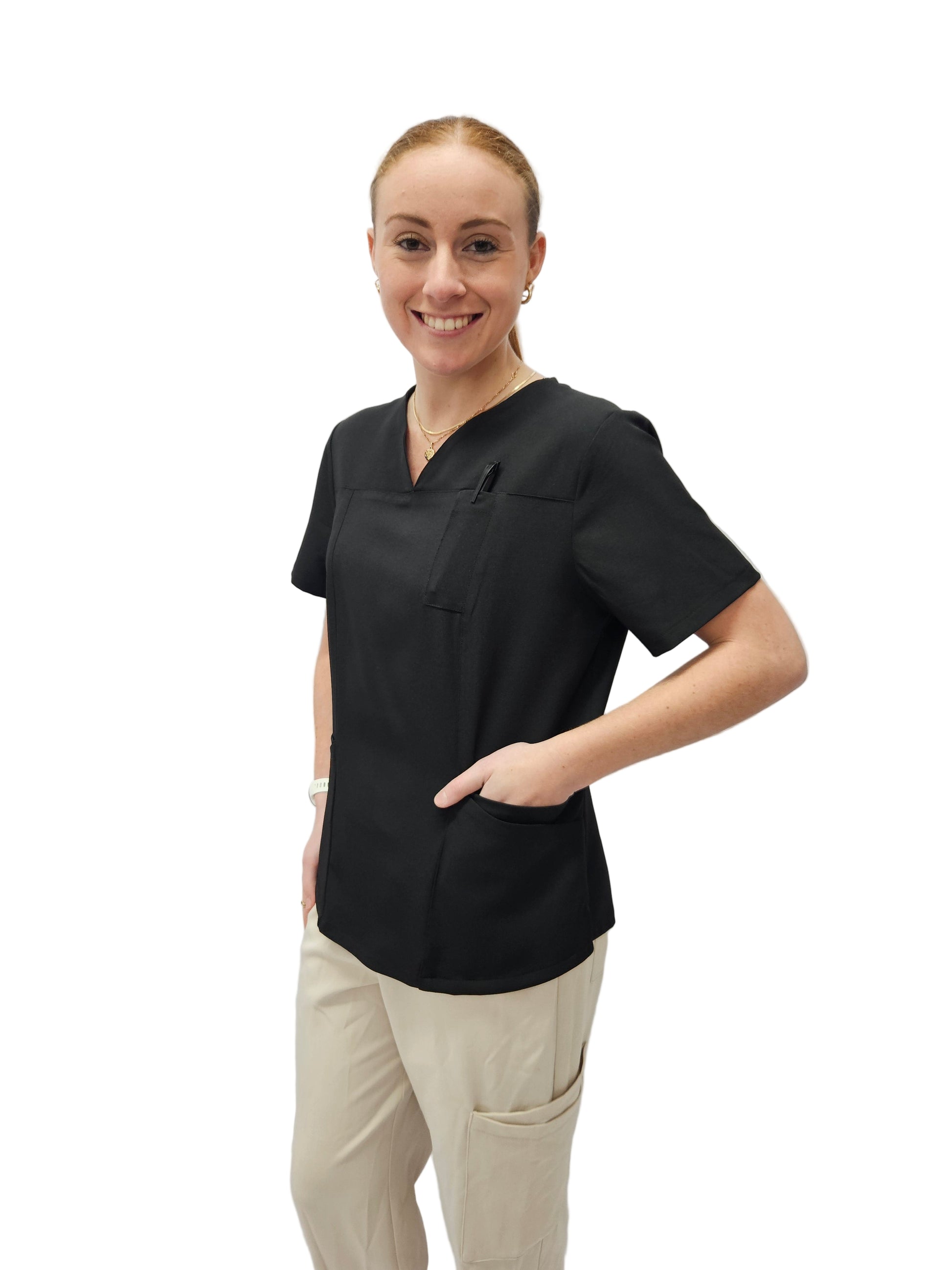 Scrub Top Ladies Black