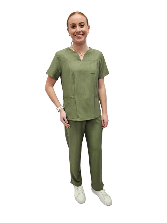 Scrub Top Ladies Olive