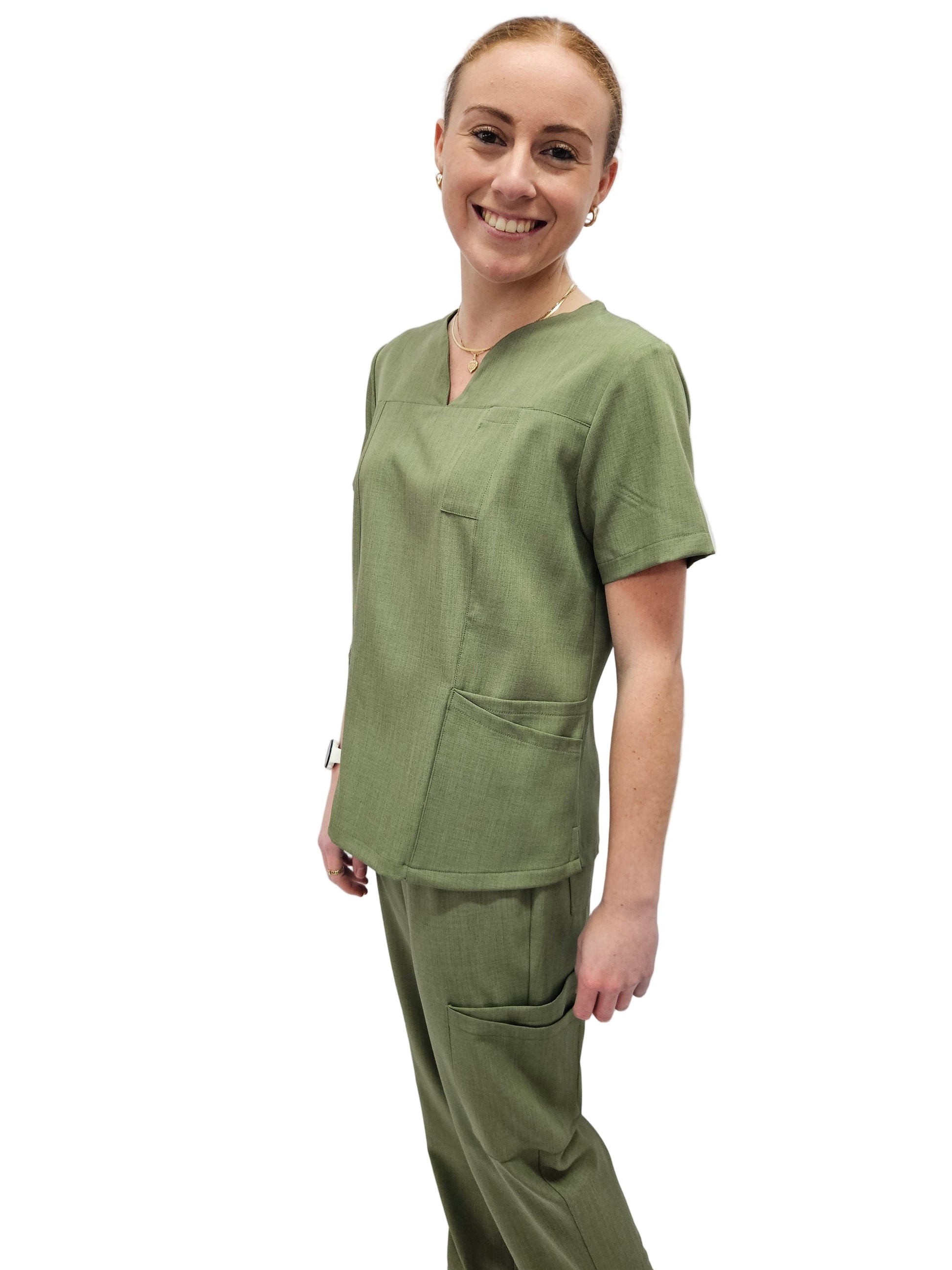 Scrub Top Ladies Olive