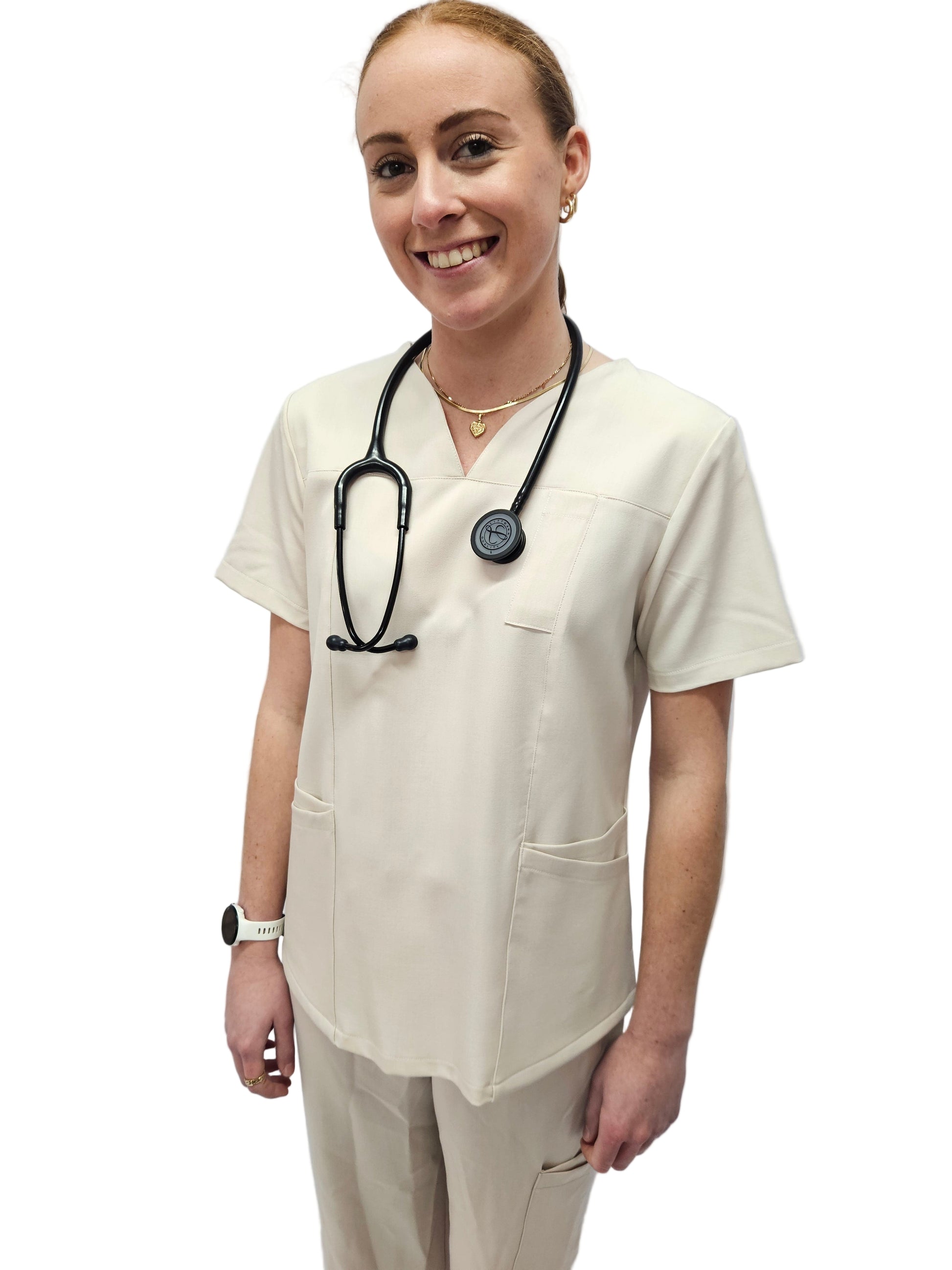 Scrub Top Ladies Oatmeal