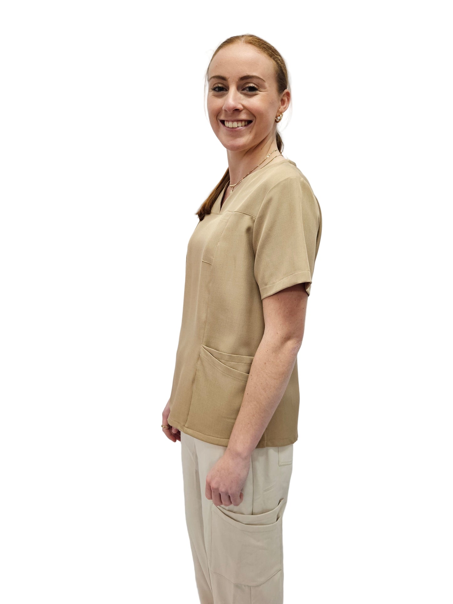 Scrub Top Ladies Stone
