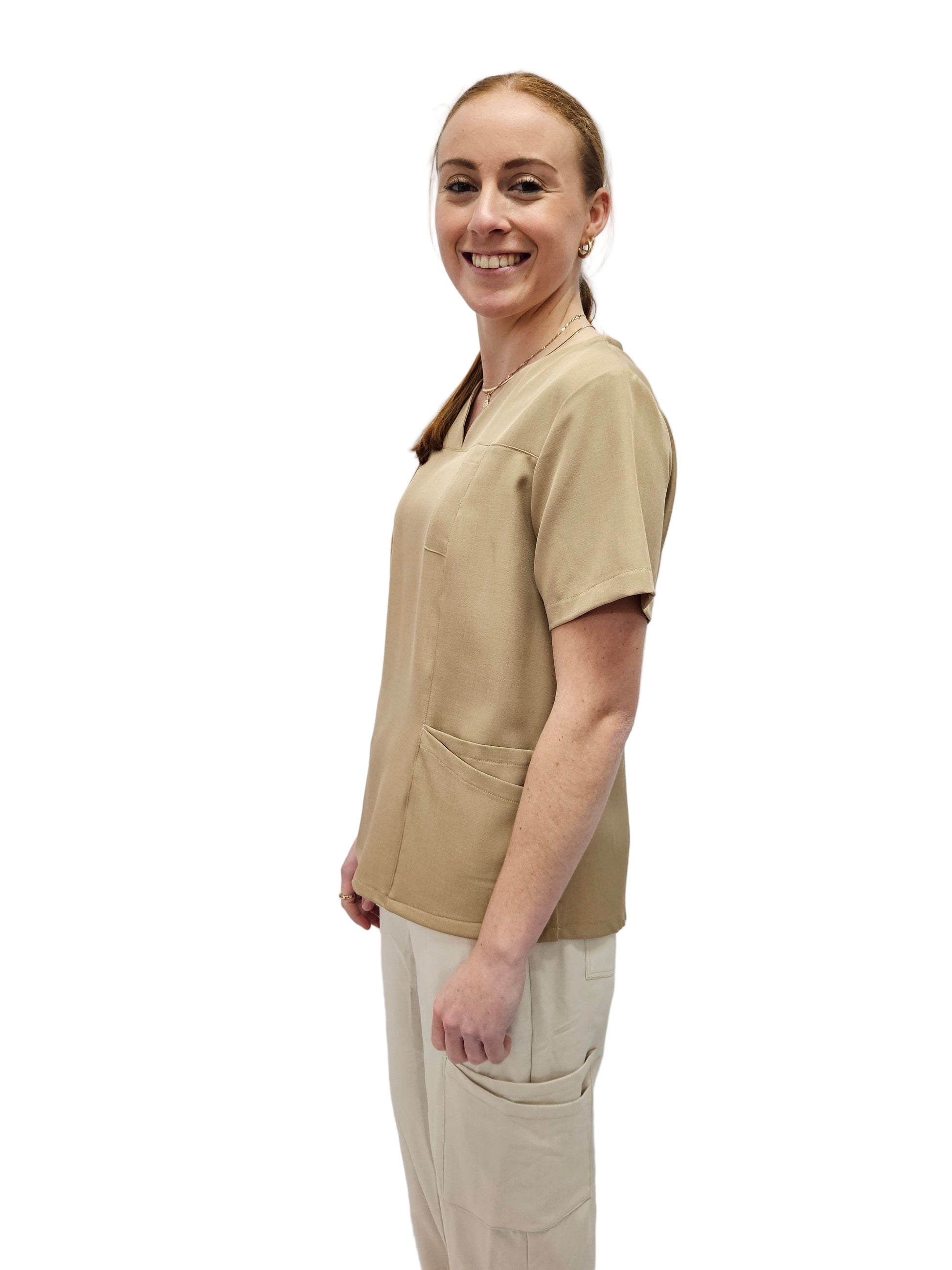 Scrub Top Ladies Stone