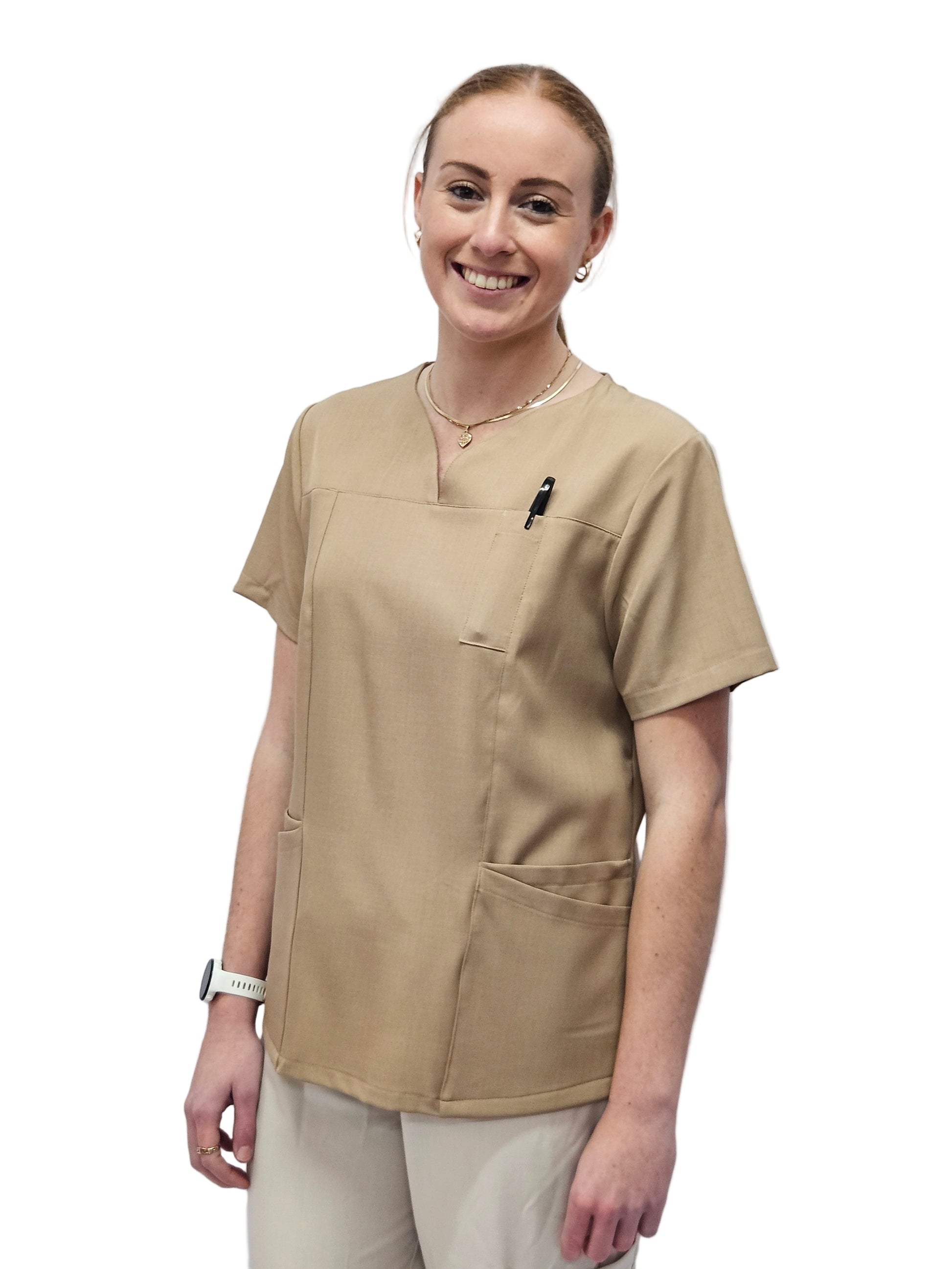 Scrub Top Ladies Stone