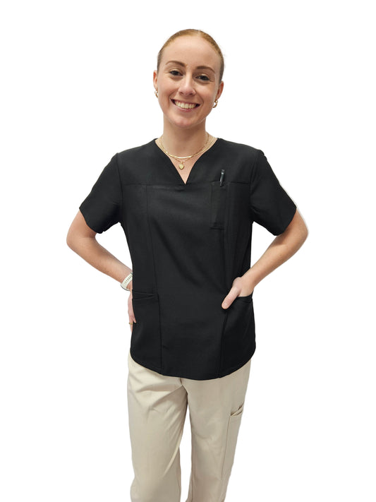 Scrub Top Ladies Black