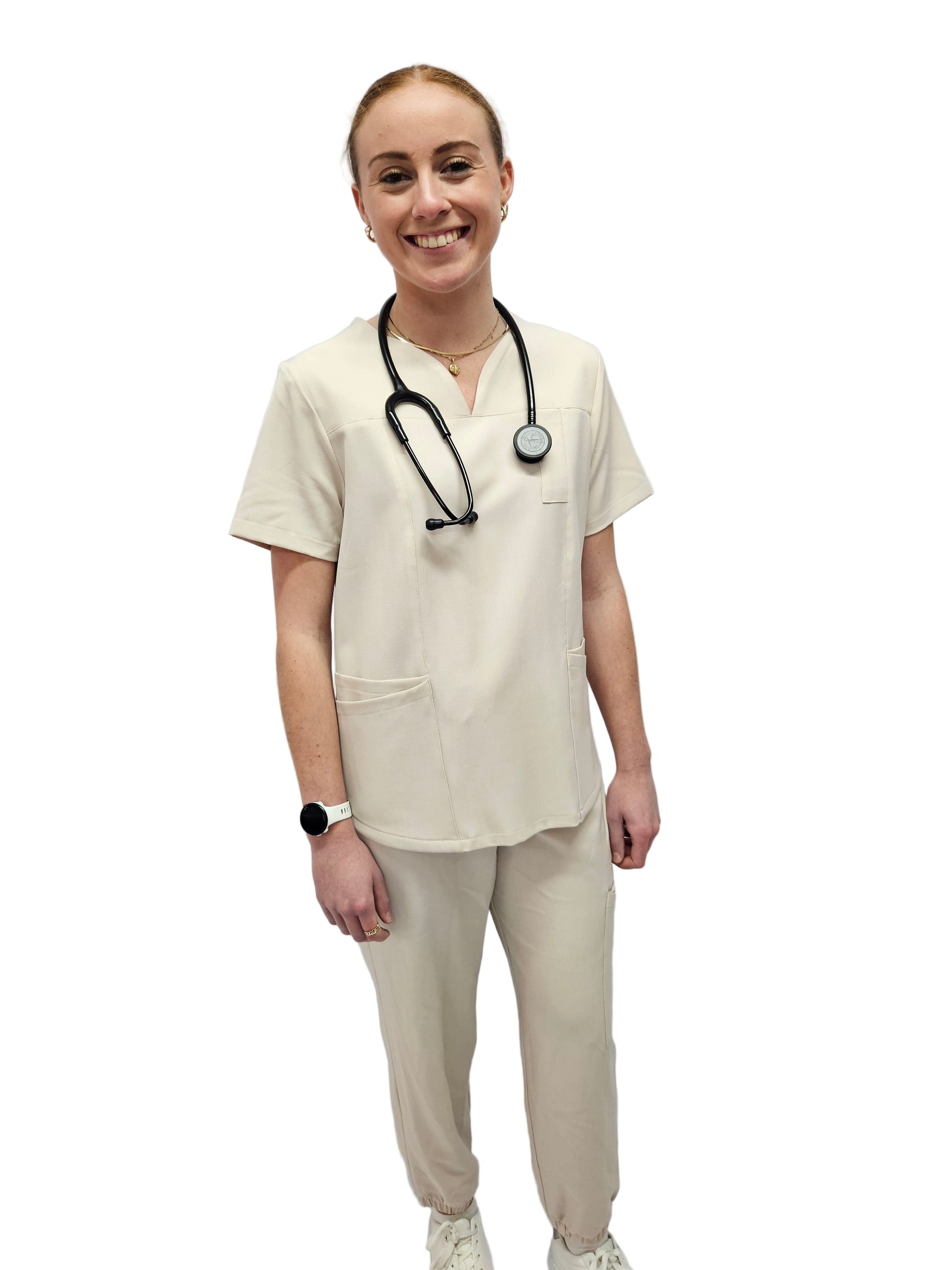 Scrub Top Ladies Oatmeal