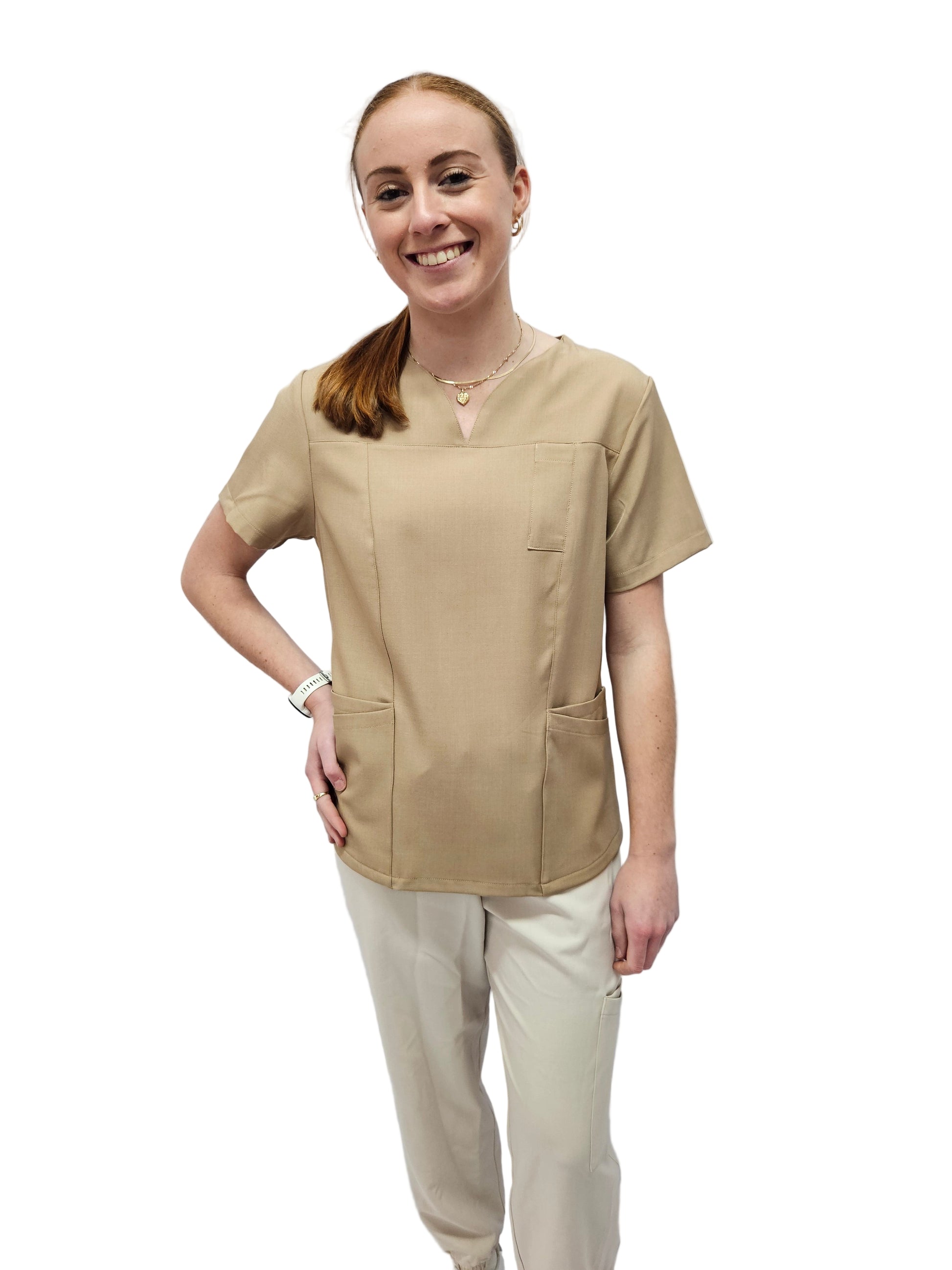 Scrub Top Ladies Stone