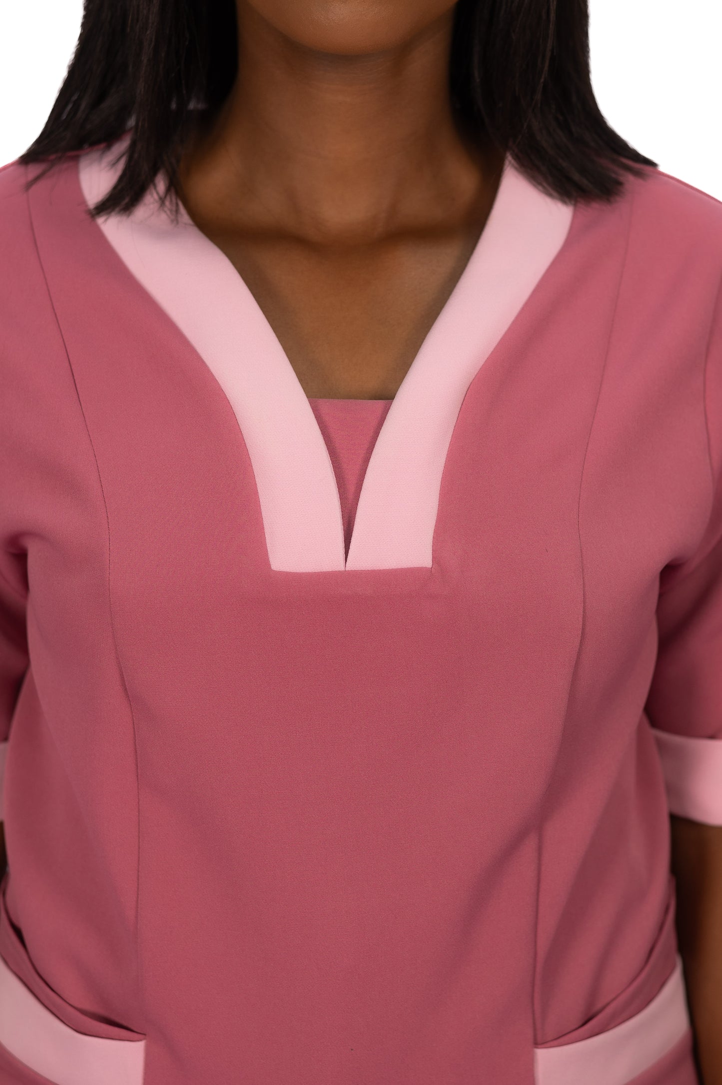 The Matron’s Colour Block 5 Pocket Ultra Scrubs Ladies Top