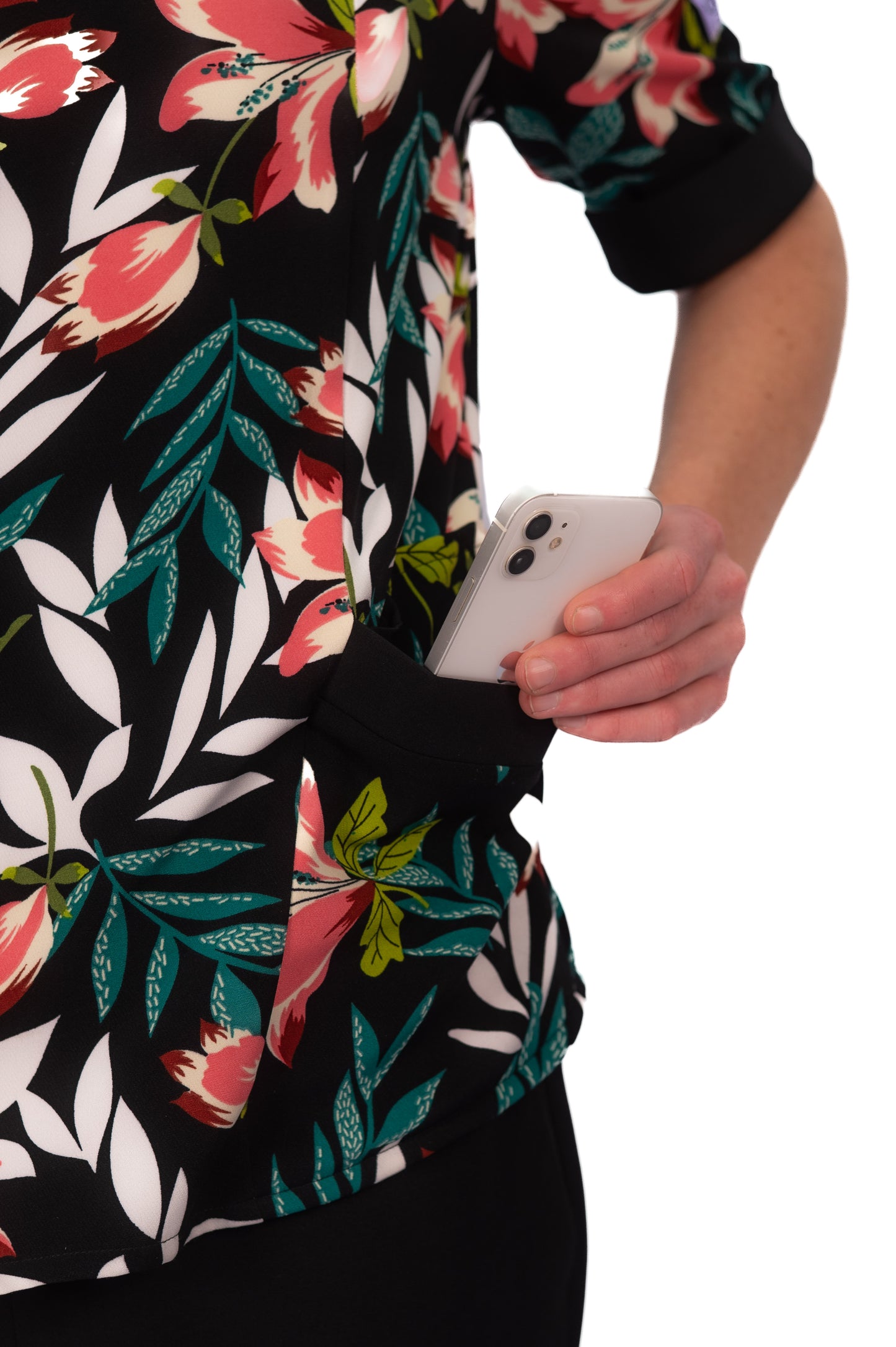 The Matron’s Print 5 Pocket Ultra Scrubs Ladies Top